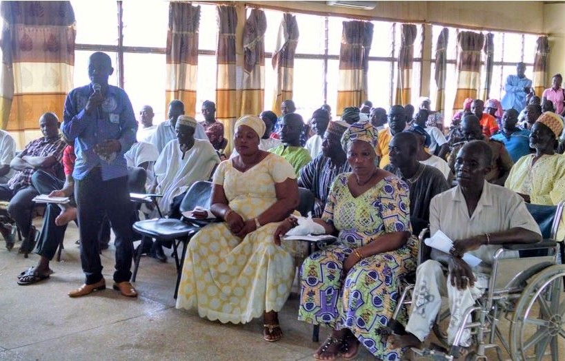A district stakeholders’ meeting in the West Mamprusi District Assembly Hall in Walelwale, Ghana. Photo credit: IEC Assistanct for Walewale, Gamel Bayensi